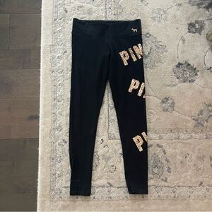 Vintage Victorias Secret Pink Rhinestone Low Rise Leggings Size Small